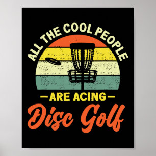 Poster Pessoas Retro Legais Mandando Bem no Disc Golf