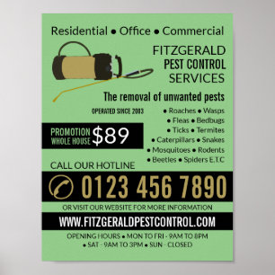 Poster Pest Controller Pump, Anúncio De Controle De Pest