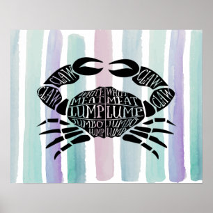 Poster Pestiche pescador caranguejo açougueiro carne cort