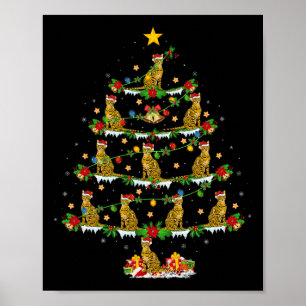 Poster Pet Animal Xmas Lights Papais noeis Bengala Natal 