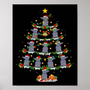 Poster Pet Animal Xmas Lights Papais noeis Mole Christmas