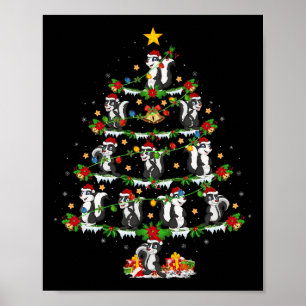 Poster Pet Animal Xmas Lights Papais noeis Skunks Árvore