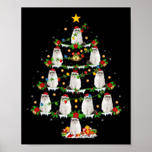 Poster Pet Animal Xmas Luzes Papais noeis Ragdols Cat Nat