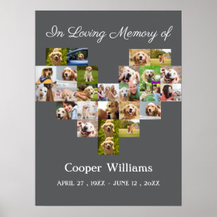 Poster Pet Dog Memorial Personalizado Colagem Foto Colage