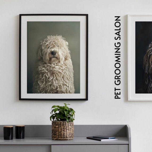 Poster Pet Grooming Salon Boutique Komondor Retrato (Perfect For Business)