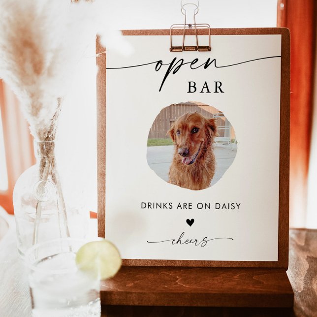 Poster Pet Photo Drink Sign | Sinal de Bar Aberto de Casa (Criador carregado)