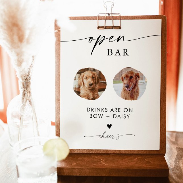 Poster Pet Photo Drink Sign | Sinal de Bar Aberto de Casa (Criador carregado)