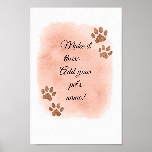 Poster Pet Wall Art Personalizado - Elegante Desi de Impr (Frente)