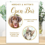 Poster Pet Wedding Dog Bar Aberto Foto Elegante Bebidas D<br><div class="desc">Bebidas Em Mim! Inclua seu melhor cachorro, melhor gato e qualquer animal de estimação no seu casamento com sua própria bebida bar aberta para seus convidados. Perfeito para amantes de cães, e um bar especial de cães será um sucesso no seu casamento. Ouro chic simples, mas elegante. Personalize esta placa...</div>