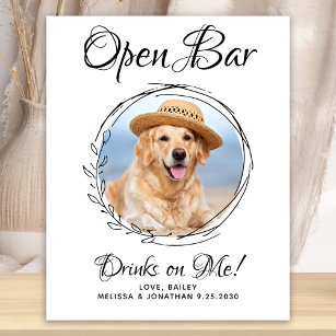 Poster Pet Wedding Dog Open Bar Bebidas Fotografias Perso