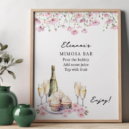 Poster Petais e Prosecco Cava e Cupcakes Bar Mimosa