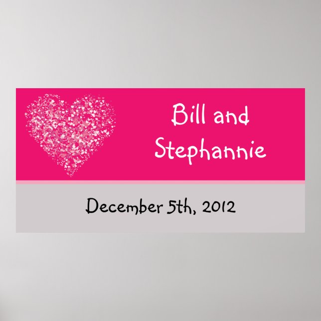 Poster Petais Florais Rosa de Banner Personalizados de 22 (Frente)