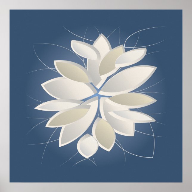 Poster pétalas de pedra branca (Frente)