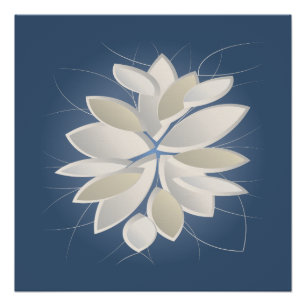 Pôster pétalas de pedra branca