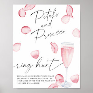 Poster Pétalas e Prosecco - jogo de caça ao anel na despe