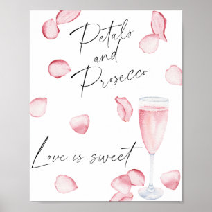 Poster Pétalas e Prosecco - o amor é doce, aproveite um a