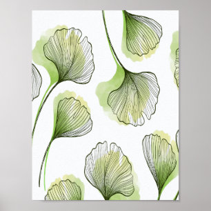 Poster Pétalas verdes