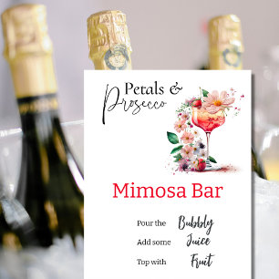 Pôster Petals Prosecco Chá de panela Floral Bar Mimosa