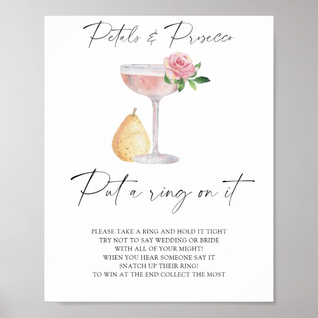 Poster Petals & Prosecco - coloque um anel no jogo (Frente)