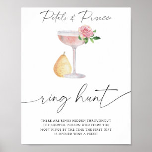 Poster Petals & Prosecco - jogo de chá de panela de caça 