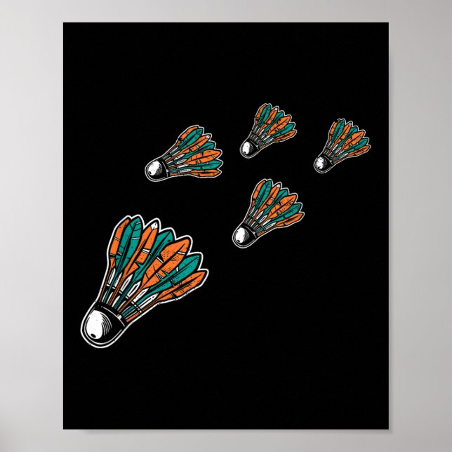 Poster Peteca Colorida Para Jogador de Badminton Eu (Frente)