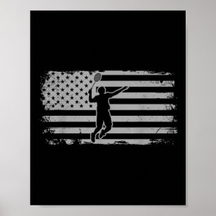 Poster Peteca de Badminton da Bandeira Americana 
