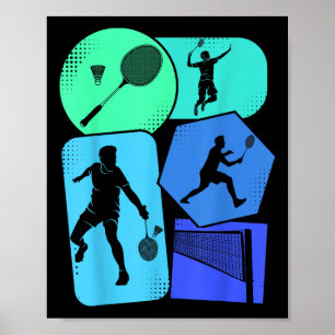 Poster Peteca de Badminton para Crianças e Homens