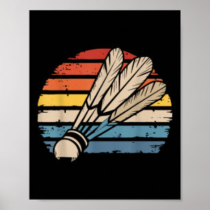 Poster Peteca de Badminton Pôr do Sol Distressed Peteca E