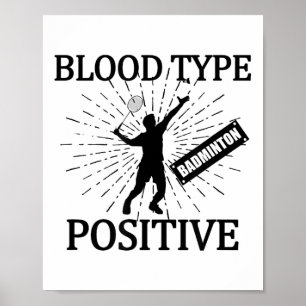 Poster Peteca Positiva de Badminton Quadra Jogo Esporte B
