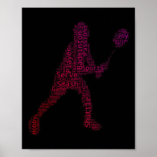 Poster Peteca Squash Jogador de Badminton Peteca 