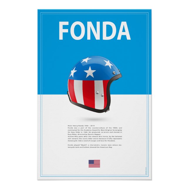 Pôster Peter Fonda Helmet (Frente)