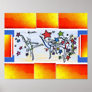 Poster Peter Max style original signed acrylic painting