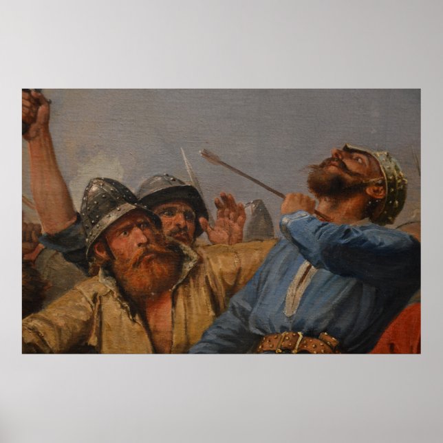 Pôster Peter Nicolai Arbo - A Batalha da Ponte de Stamfor (Frente)