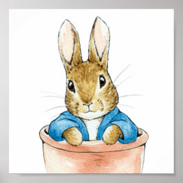 Poster Peter o Coelho Sentado num Vaso de Planta