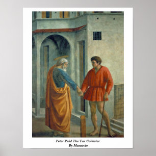 Poster Peter pagou o coletor de imposto por Masaccio