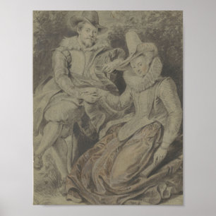 Poster Peter Paul Rubens com sua esposa Isabella Brant