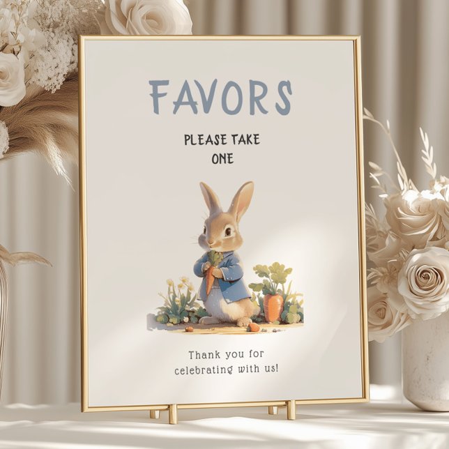 Poster Peter Rabbit Blue Chá de fraldas Favorece Sinal (Criador carregado)