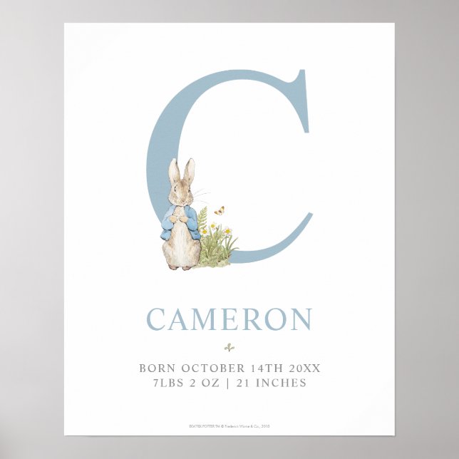 Poster Peter Rabbit | Carta Personalizada C (Frente)