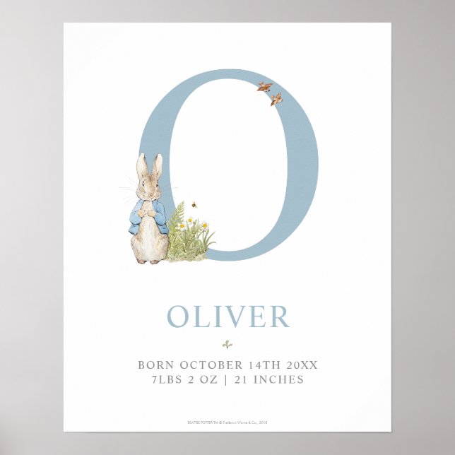 Poster Peter Rabbit | Carta personalizada O (Frente)