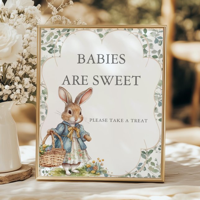 Poster Peter Rabbit Chá de fraldas Bebês São Doces (Criador carregado)