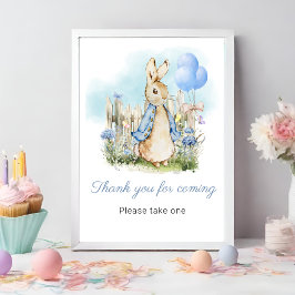 Poster Peter Rabbit Chá de fraldas Obrigado Sinal de Favo