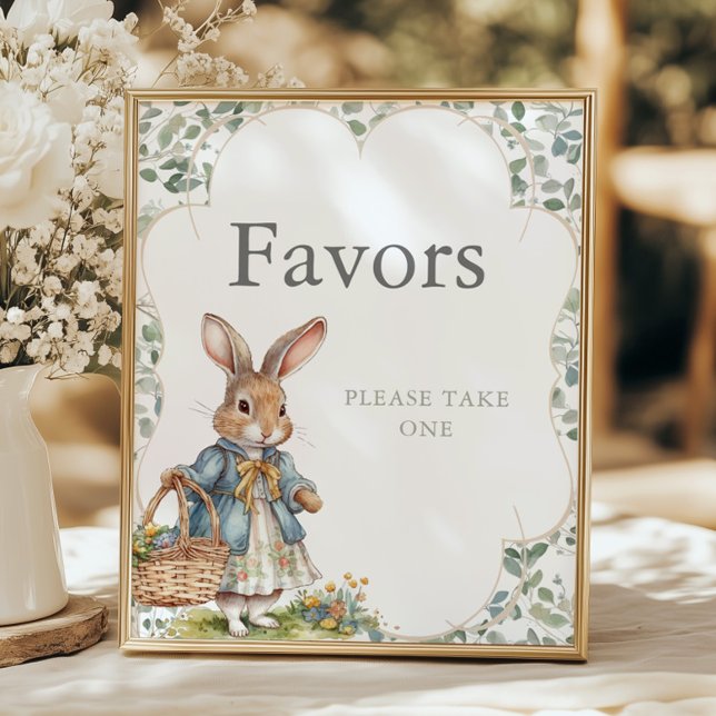 Poster Peter Rabbit Evergreen Girl Favor do Chá de fralda (Criador carregado)