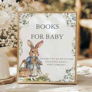 Poster Peter Rabbit Girl Chá de fraldas Livros Para Bebê