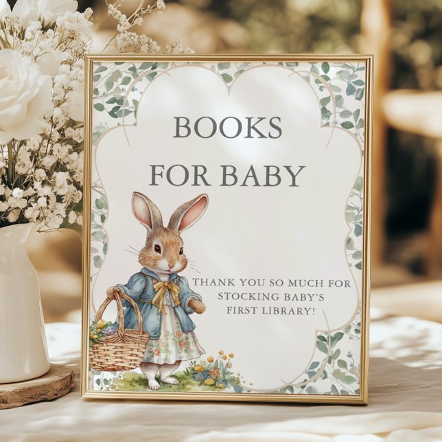 Poster Peter Rabbit Girl Chá de fraldas Livros Para Bebê (Criador carregado)