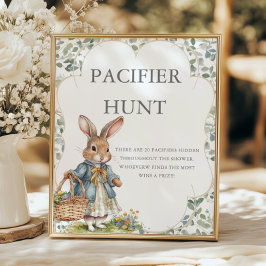 Poster Peter Rabbit Girl Chá de fraldas Pacifier Hunt