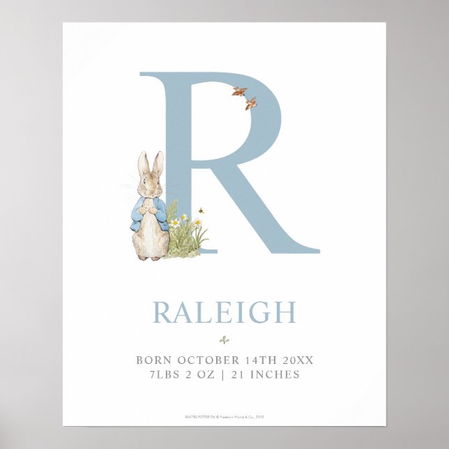 Poster Peter Rabbit | Letra personalizada R (Frente)