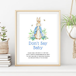 Poster Peter Rabbit Não diga sinal de bebê