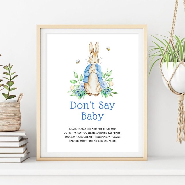 Poster Peter Rabbit Não diga sinal de bebê (Criador carregado)