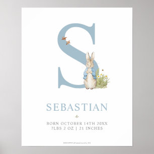 Poster Peter Rabbit Personalized Letter S