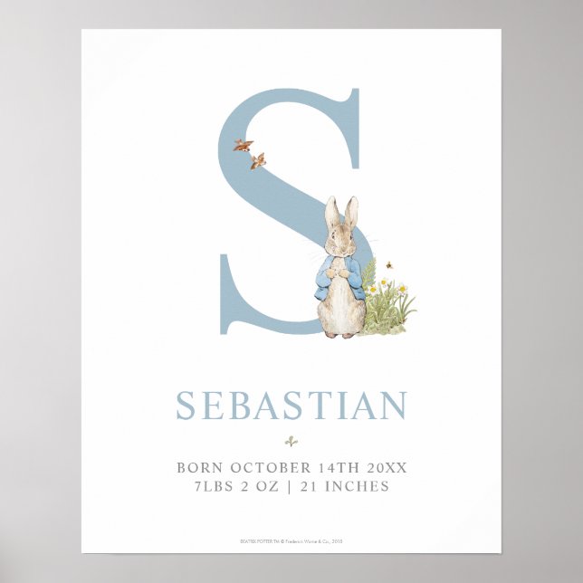 Poster Peter Rabbit | Personalized Letter S (Frente)